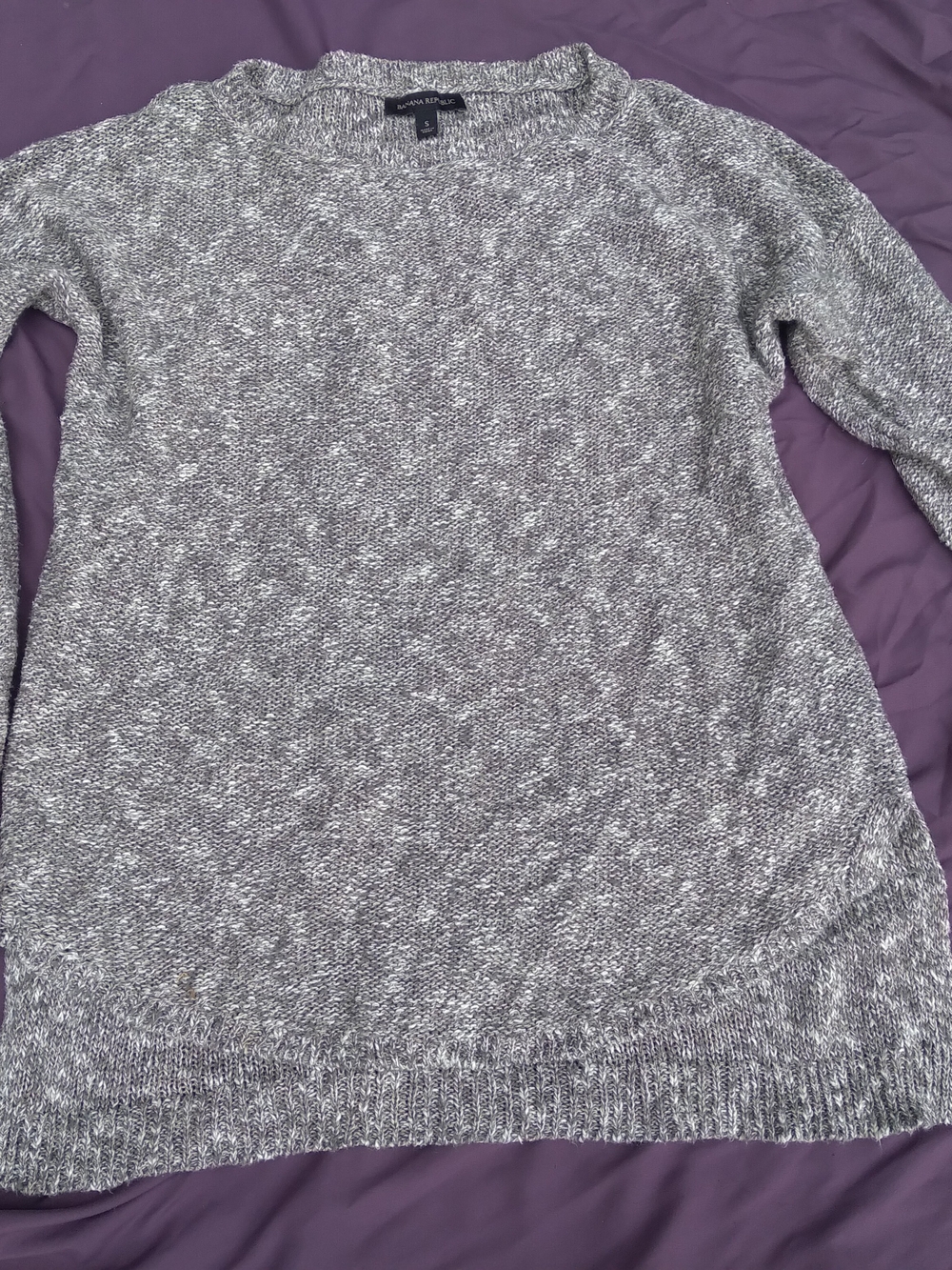 Banana Republic Marled Gray Crewneck Sweater